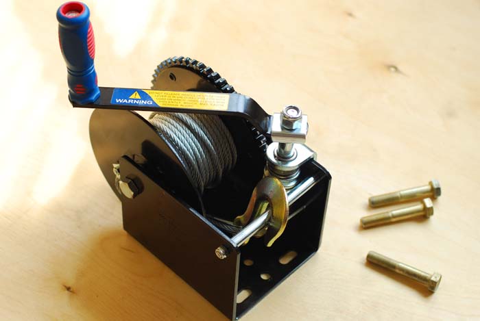 Ручная барабанная червячная лебедка JUN KAUNG 1350 кг (1-секционный барабан)